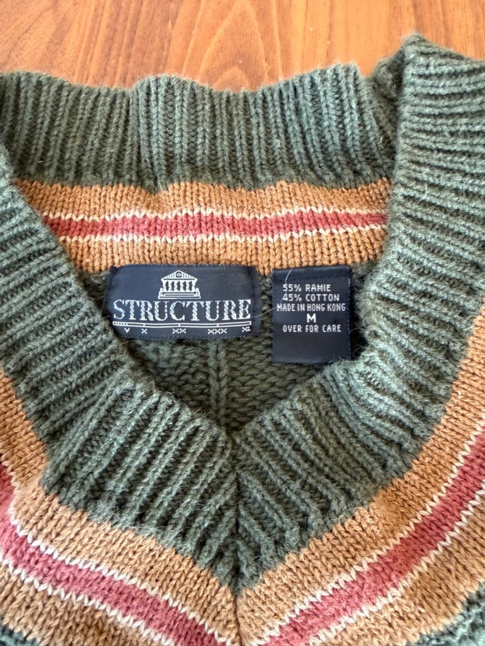 Patterned Knit V-Neck Sweater - Picture 3 of 4